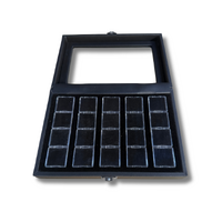 Glass Top Gold Nugget Display Case With 20 Square Pods