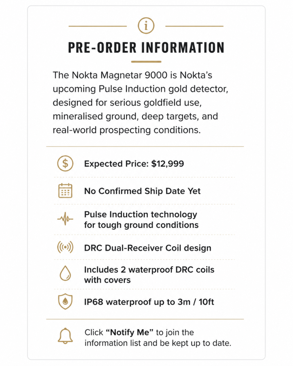 Nokta Magnetar 9000 pre-order info