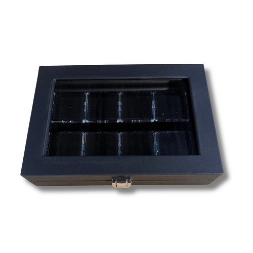 Glass Top Gold Nugget Display Case With 8 x 42mm Display Pods