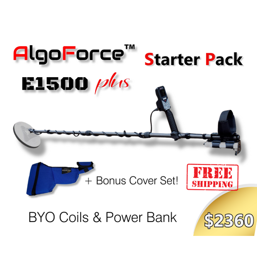 AlgoForce E1500 Plus Metal Detector Starter Pack with Bonus Cover