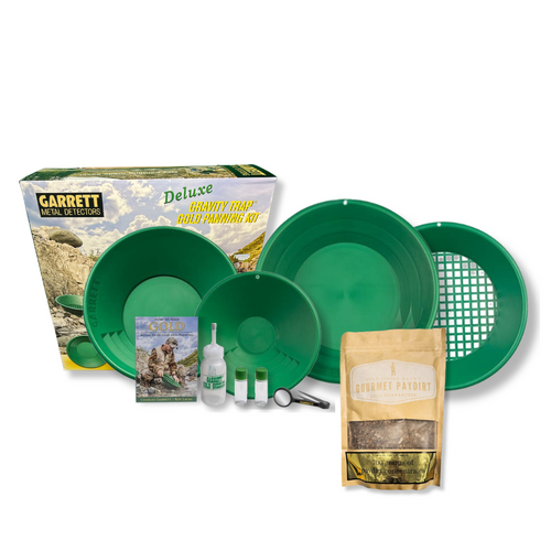 Gold Digger Dave's Gourmet Paydirt 700g bag + Garrett Deluxe Gold Panning Kit