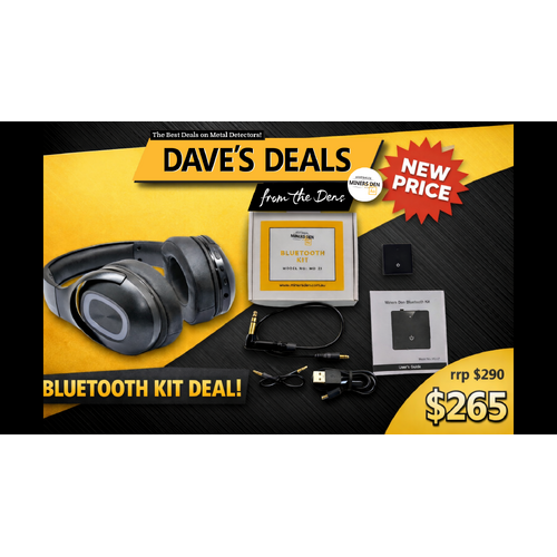 Miners Den MD-21 Bluetooth Kit + Nokta Bluetooth Headphones Bundle – Low Latency Wireless Detecting Audio