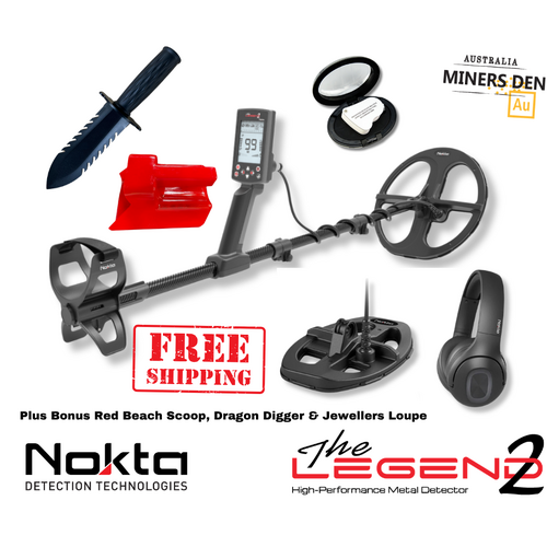 Nokta The Legend 2 Metal Detector Bonus Scoop, Dragon Digger And Jewellers Loupe
