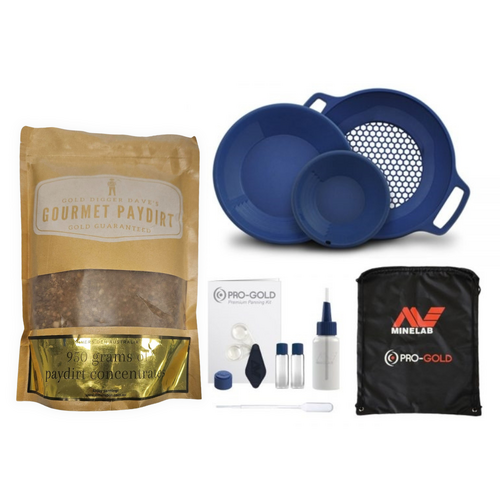 Gold Digger Dave's Gourmet Paydirt 950g + PRO-GOLD Panning Kit Bundle