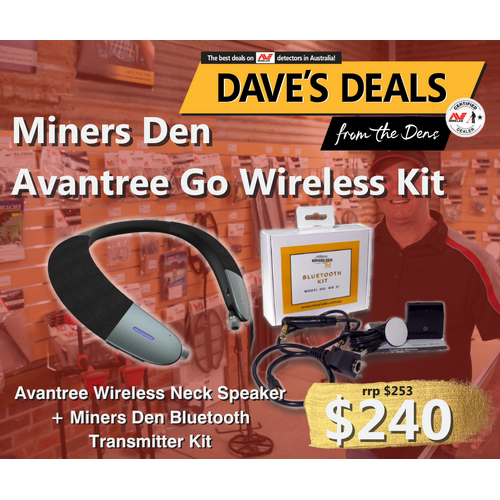 Miners Den Avantree Go Wireless Kit Including Avantree Torus Wearable Speaker and Bluetooth Transmitter